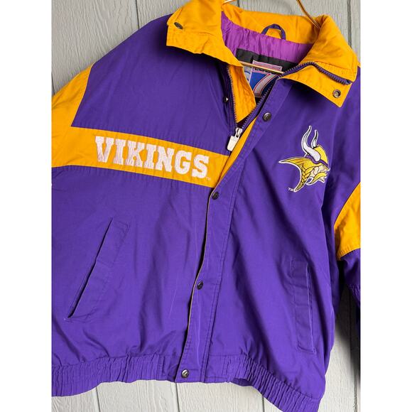Vintage 90s Logo 7 Minnesota Vikings Jacket Size Medium - Picture 3 of 6